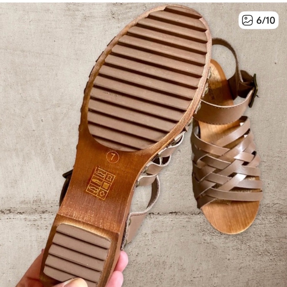 NIB Kelsi Dagger Brooklyn Harling Clog Sandal Anthropologie Taupe Brown sz 7 - Picture 5 of 7